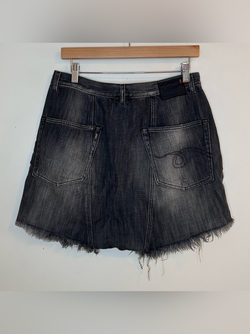 R13 Shredded Harem Shorts in color Cement Black. Distressed. Size 29 - Picture 2 of 7